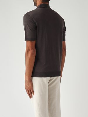 4. Polo para hombre Pierre en tejido tipo satén de algodón Cabeza de moro