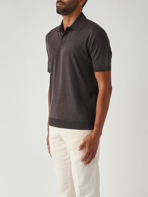 3. Polo para hombre Pierre en tejido tipo satén de algodón Cabeza de moro