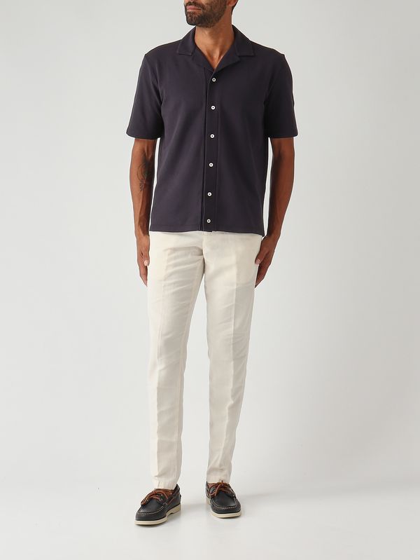 2. Camisa de hombre Jean en punto de algodón Azul marino Altea 2654166