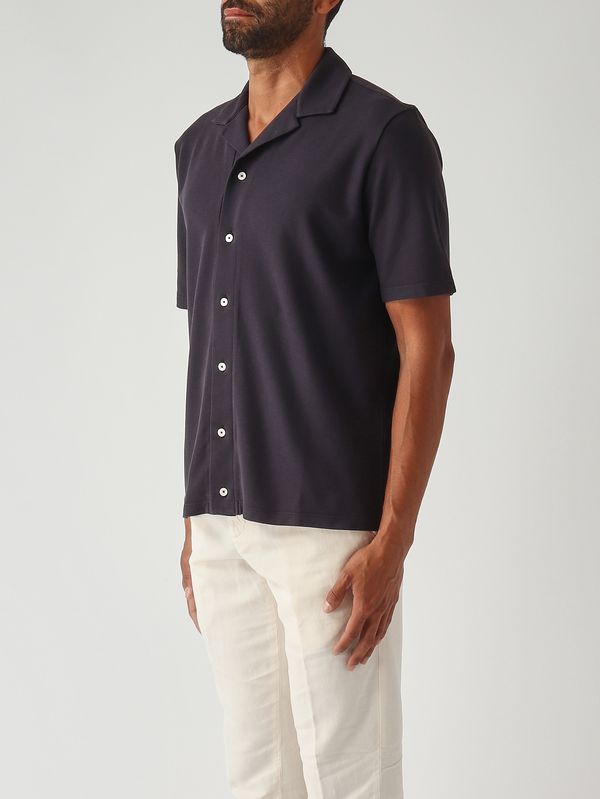 3. Camisa de hombre Jean en punto de algodón Azul marino Altea 2654166