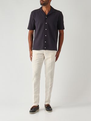 2. Camisa de hombre Jean en punto de algodón Azul marino