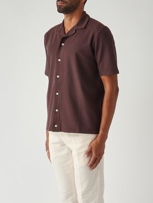 3. Herrenhemd Jean aus Baumwoll-Jersey Dunkelbraun
