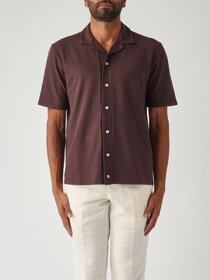 1. Herrenhemd Jean aus Baumwoll-Jersey Dunkelbraun