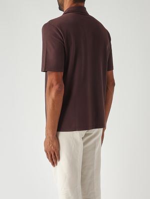 4. Herrenhemd Jean aus Baumwoll-Jersey Dunkelbraun