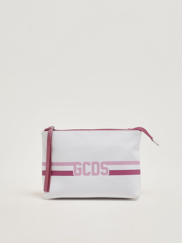 1. Pochette aus Nylon und Kunstleder Weiß-Rosa GCDS gckb102