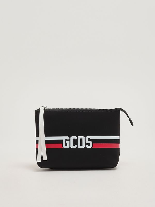 1. Nylon and faux leather clutch Black-Red GCDS gckb102
