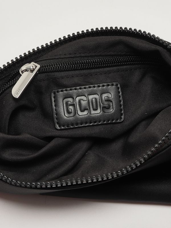 3. Nylon and faux leather clutch Black-Red GCDS gckb102