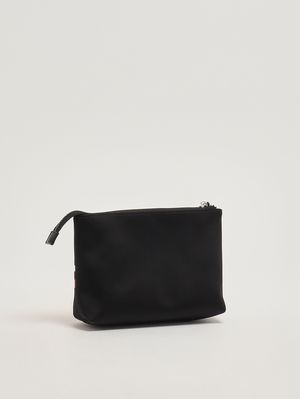 2. Nylon and faux leather clutch Black-Red
