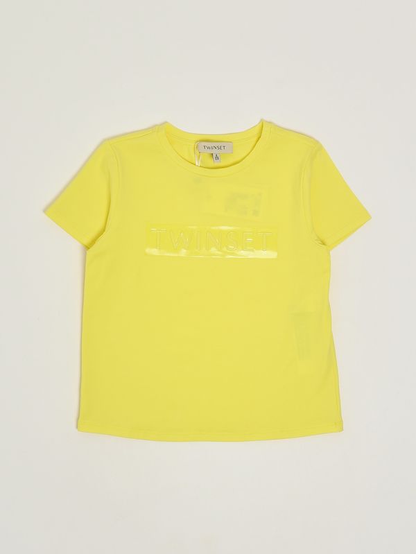 1. T-shirt bambina in cotone stretch Giallo Twinset 261gj2250