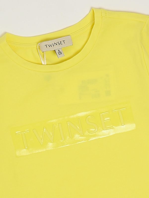 3. T-shirt bambina in cotone stretch Giallo Twinset 261gj2250
