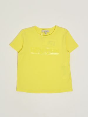 1. T-shirt bambina in cotone stretch Giallo