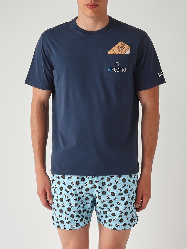 1. Men's Austin cotton T-shirt Cookie Bi Scotto 61 Emb MC2 Saint Barth aus0001
