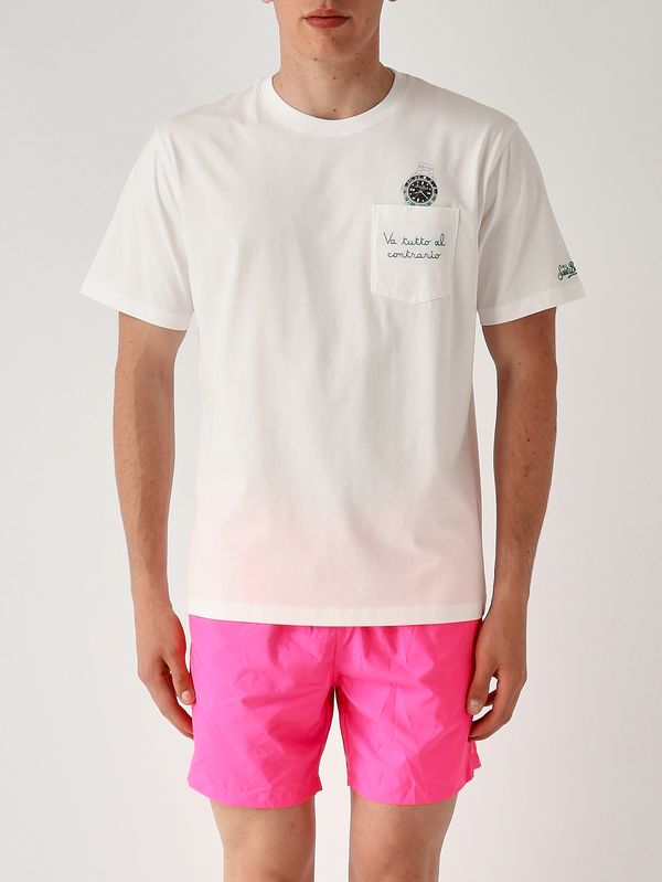 1. Men's Austin cotton T-shirt Watch Contr 01n Emb MC2 Saint Barth aus0001