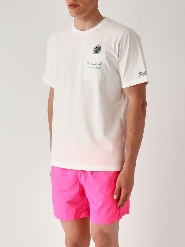 3. Men's Austin cotton T-shirt Watch Contr 01n Emb MC2 Saint Barth aus0001