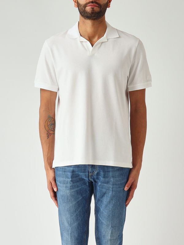 Polo para hombre Charles de algodón elástico Piqué 01n Blanco MC2 Saint Barth