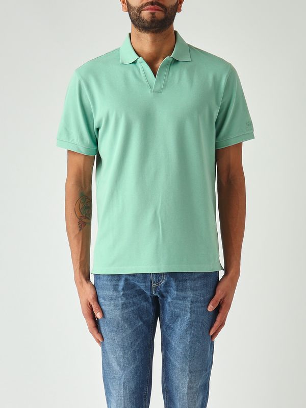 1. Polo para hombre Charles de algodón elástico Piqué 53 Salvia MC2 Saint Barth chs0001