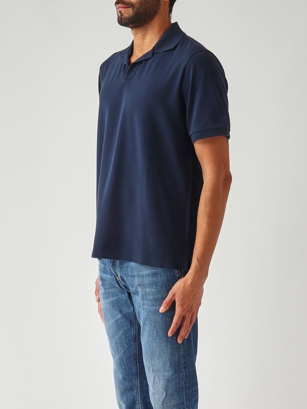 3. Herren-Poloshirt Charles aus Stretch-Baumwolle Piqué 61 Marineblau MC2 Saint Barth chs0001