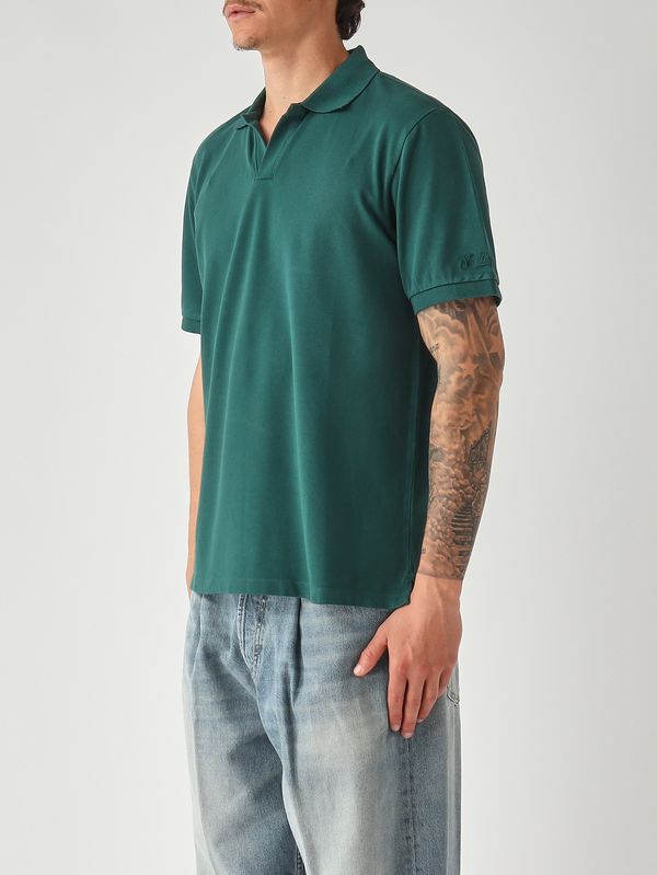 3. Herren-Poloshirt Charles aus Stretch-Baumwolle Piquet 51 Britisch Grün MC2 Saint Barth chs0001