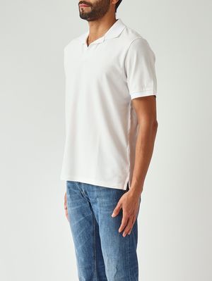 3. Polo homme Charles en coton stretch Piquet 01n Blanc