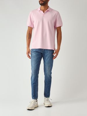 2. Polo para hombre Charles de algodón elástico Piqué 21 Rosa