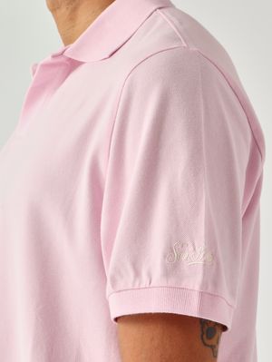 5. Polo para hombre Charles de algodón elástico Piqué 21 Rosa