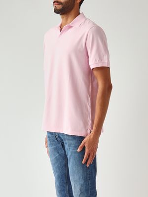 3. Polo para hombre Charles de algodón elástico Piqué 21 Rosa