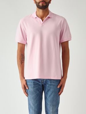 1. Polo para hombre Charles de algodón elástico Piqué 21 Rosa
