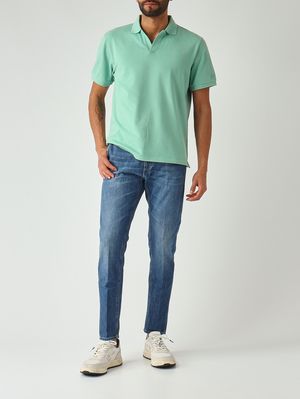 2. Polo para hombre Charles de algodón elástico Piqué 53 Salvia
