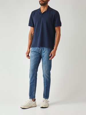 2. Herren-Poloshirt Charles aus Stretch-Baumwolle Piqué 61 Marineblau