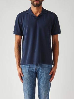 1. Herren-Poloshirt Charles aus Stretch-Baumwolle Piqué 61 Marineblau