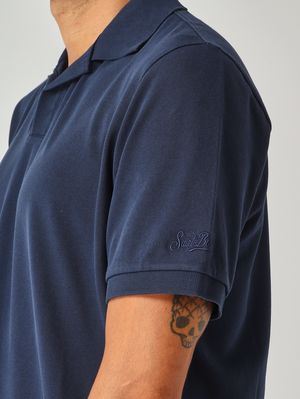 5. Herren-Poloshirt Charles aus Stretch-Baumwolle Piqué 61 Marineblau
