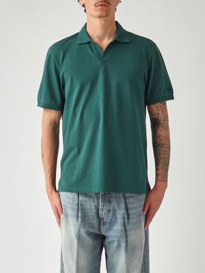 1. Herren-Poloshirt Charles aus Stretch-Baumwolle Piquet 51 Britisch Grün