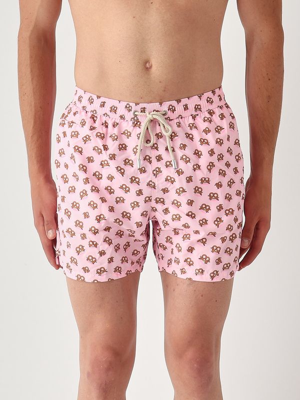 Herren-Badehose Lighting mit Mikro-Muster Rosa MC2 Saint Barth