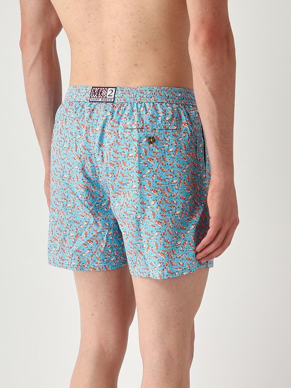 2. Herren-Badehose Lighting mit Mikro-Muster Blau-Rot MC2 Saint Barth lig0003