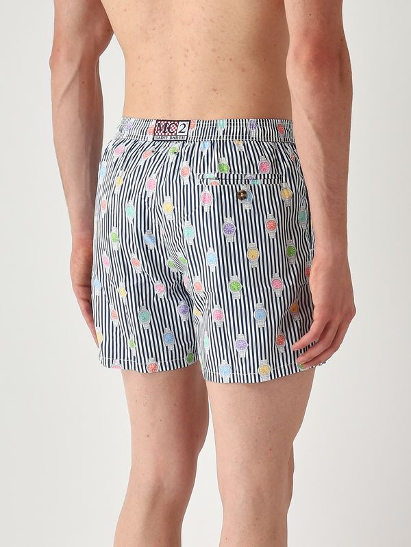 2. Herren-Badehose Lighting mit Mikro-Muster Uhr MC2 Saint Barth lig0003