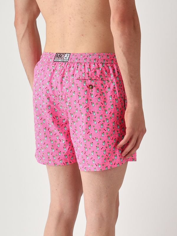 2. Herren-Badehose Lighting mit Mikro-Muster Neon-Fuchsia MC2 Saint Barth lig0003