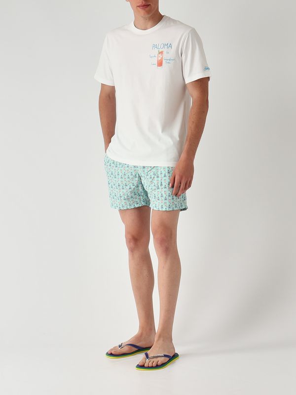 3. Herren-Badehose Lighting mit Mikro-Muster Aquagrün MC2 Saint Barth lig0003