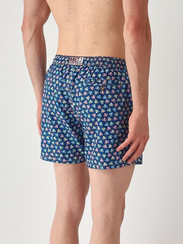 2. Herren-Badehose Lighting mit Mikro-Muster Marineblau MC2 Saint Barth lig0003
