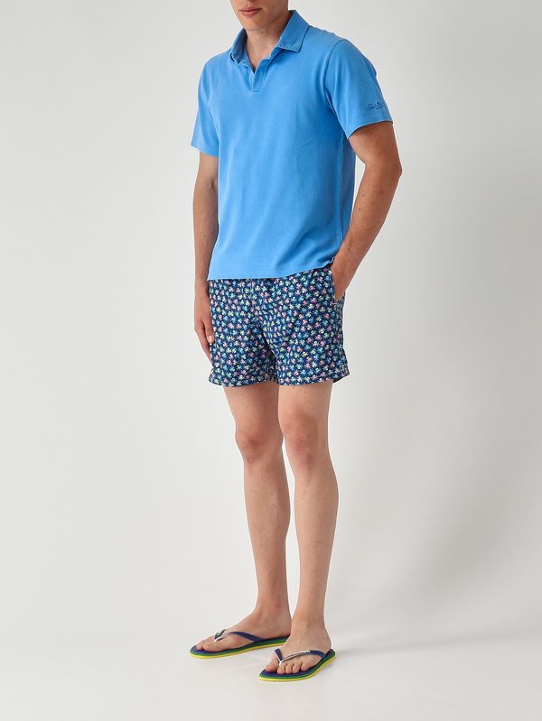 3. Herren-Badehose Lighting mit Mikro-Muster Marineblau MC2 Saint Barth lig0003