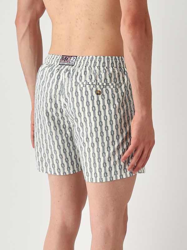 2. Costume uomo Lighting con micro fantasia Avorio-Navy MC2 Saint Barth lig0003