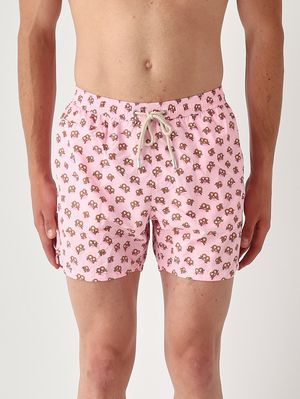 1. Herren-Badehose Lighting mit Mikro-Muster Rosa