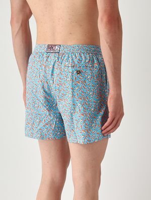 2. Herren-Badehose Lighting mit Mikro-Muster Blau-Rot