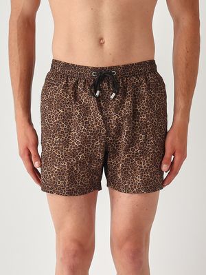 1. Herren-Badehose Lighting mit Mikro-Muster Animal-Print