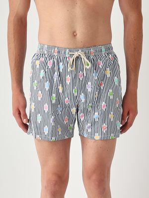1. Herren-Badehose Lighting mit Mikro-Muster Uhr