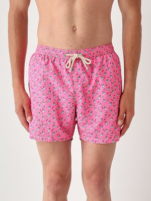 1. Herren-Badehose Lighting mit Mikro-Muster Neon-Fuchsia