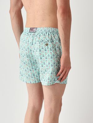 2. Herren-Badehose Lighting mit Mikro-Muster Aquagrün