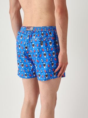 2. Herren-Badehose Lighting mit Mikro-Muster Blau