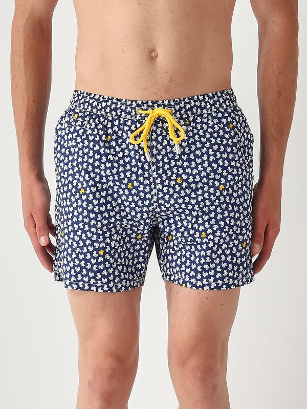 Herren-Badehose Lighting mit Mikro-Muster Marineblau MC2 Saint Barth