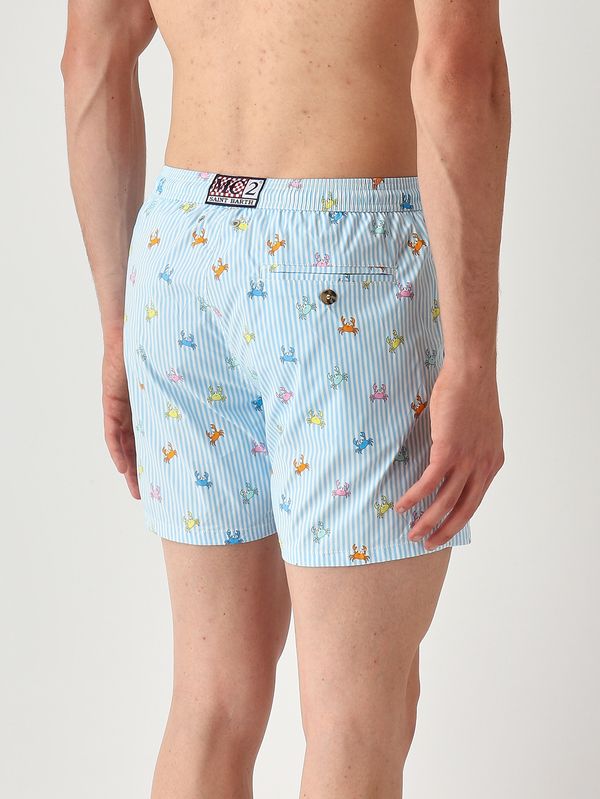 2. Herren-Badehose Lighting mit Mikro-Muster Himmelblau MC2 Saint Barth lig0016