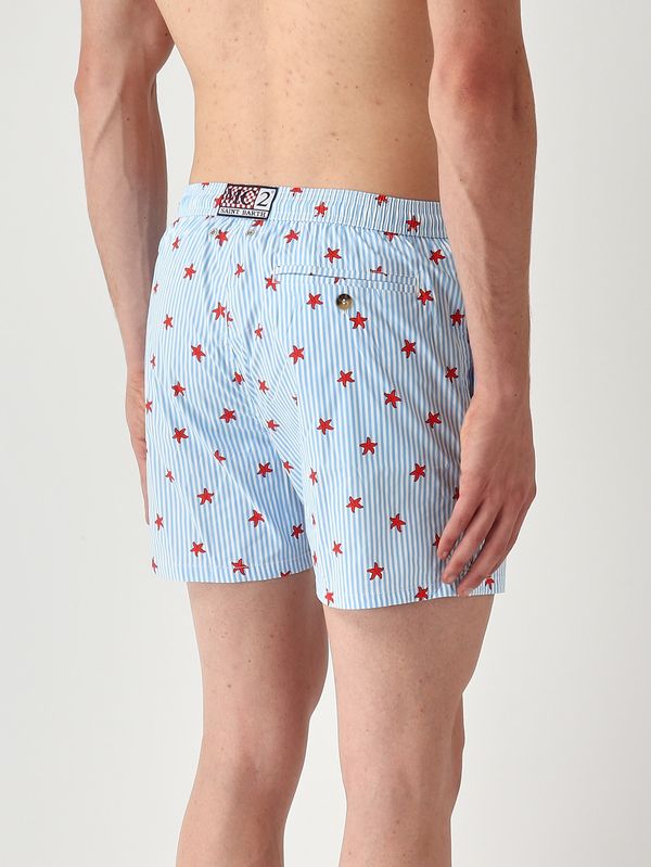 2. Herren-Badehose Lighting mit Mikro-Muster Seestern MC2 Saint Barth lig0016